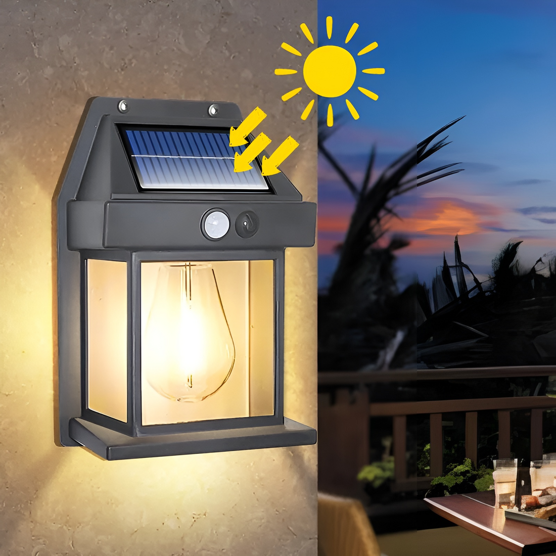 EcoGlow - Solar-Wandleuchte für draußen 0