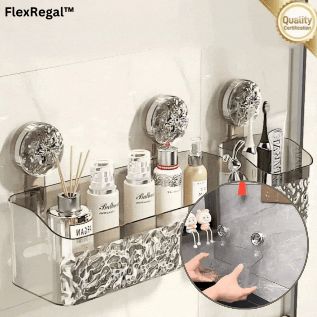 FlexRegal™ Drill-Free Bathroom Organizer 0