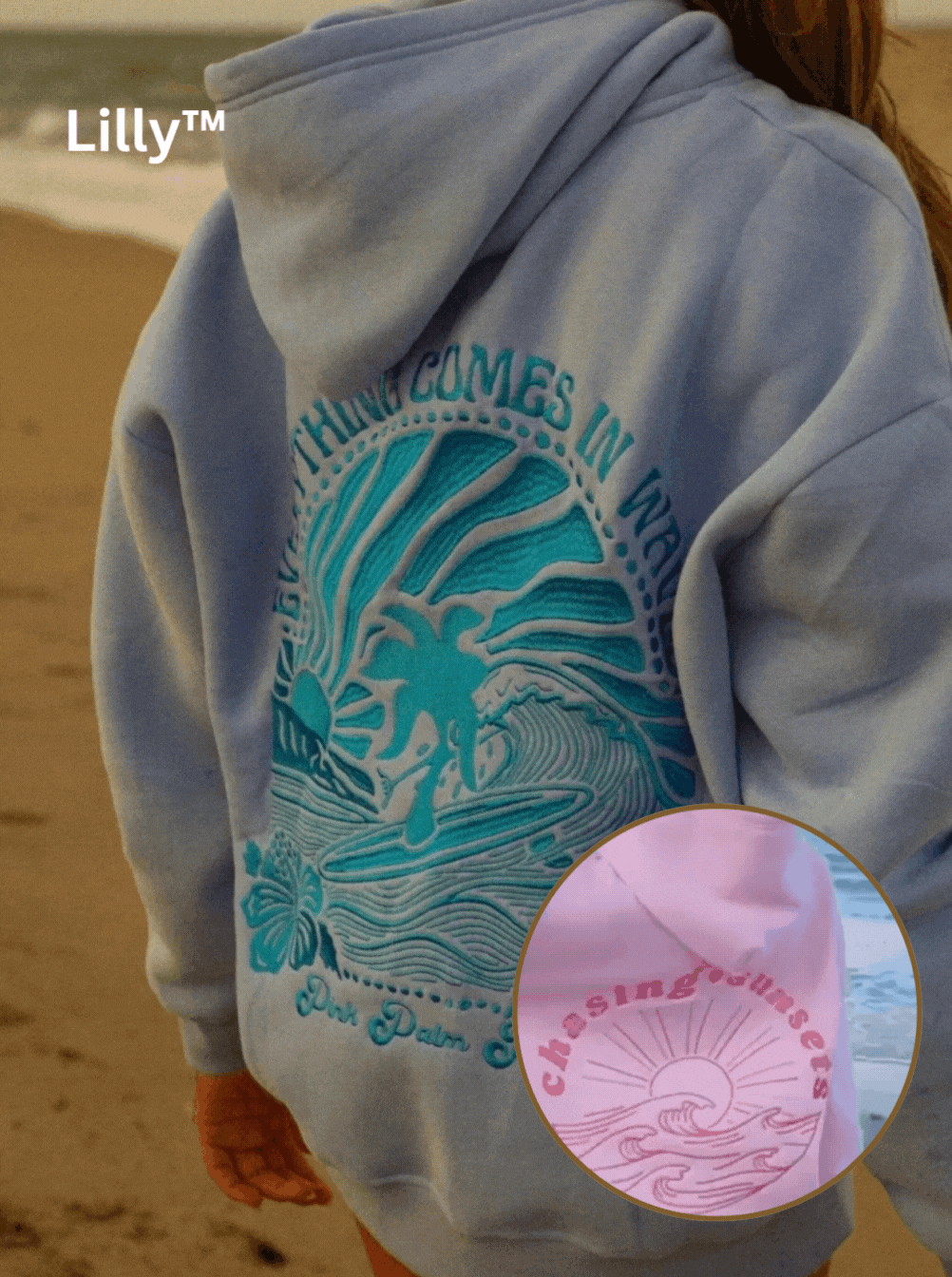 Lilly⢠Sonnenuntergang und Wellen Inspirierte Wärme