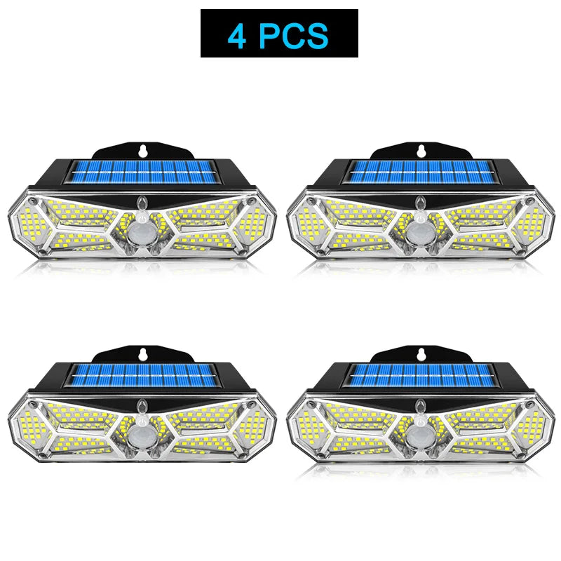 LuminoGuard | Solar LED Wandleuchte | 158 LEDs Bewegungsmelder | IP65 Wetterfest 6