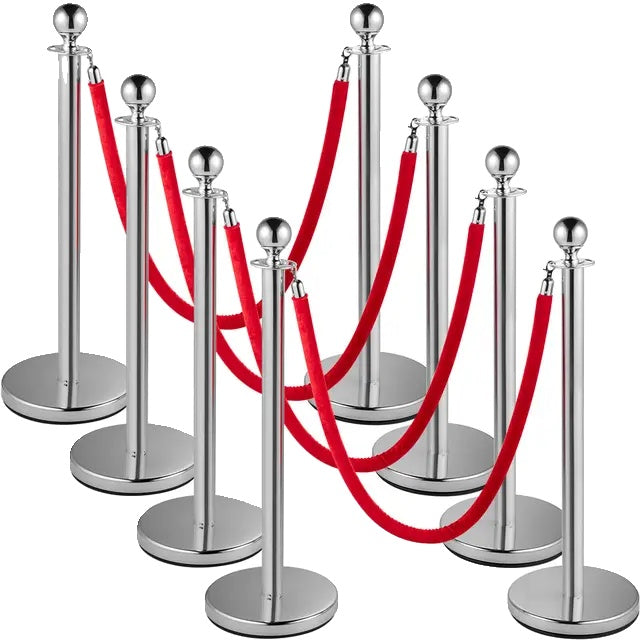 Crowd Control Stanchion Posts, Gold/Silver, Stable Base