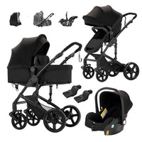 Baby Stroller, 3 in 1 Design, Lightweight and Four-Wheel Configuration