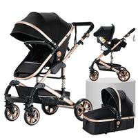 Baby Stroller, 3 in 1 Design, Lightweight and Four-Wheel Configuration