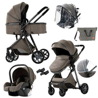 Baby Stroller, 3 in 1 Design, Lightweight and Four-Wheel Configuration