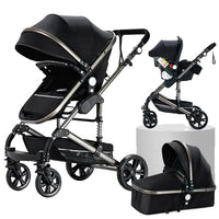 Baby Stroller, 3 in 1 Design, Lightweight and Four-Wheel Configuration