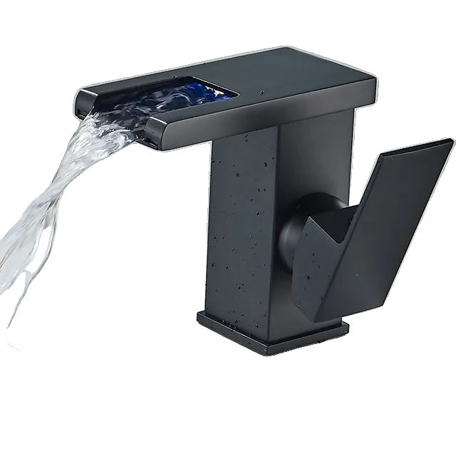 Bathroom Sink Faucets, LED Hydroelectric Technology, Waterfall Design