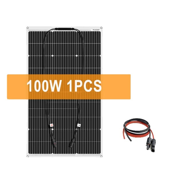 Solar Power System, 100W Power Output, for Home Use and Outdoors Camping