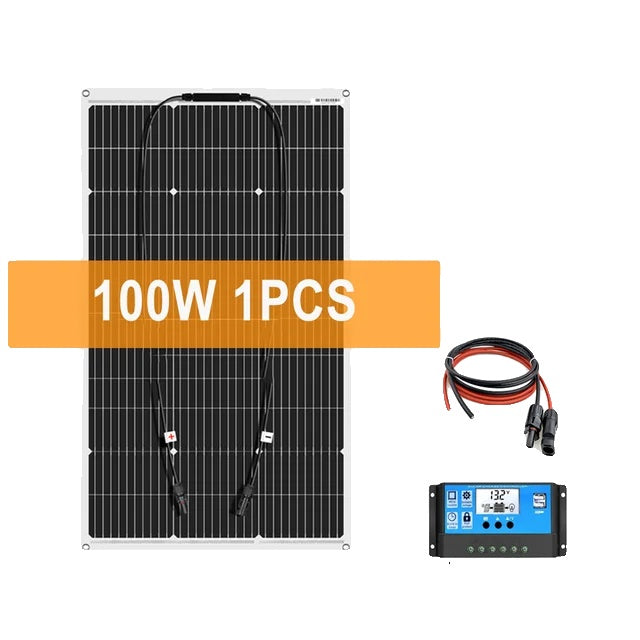 Solar Power System, 100W Power Output, for Home Use and Outdoors Camping