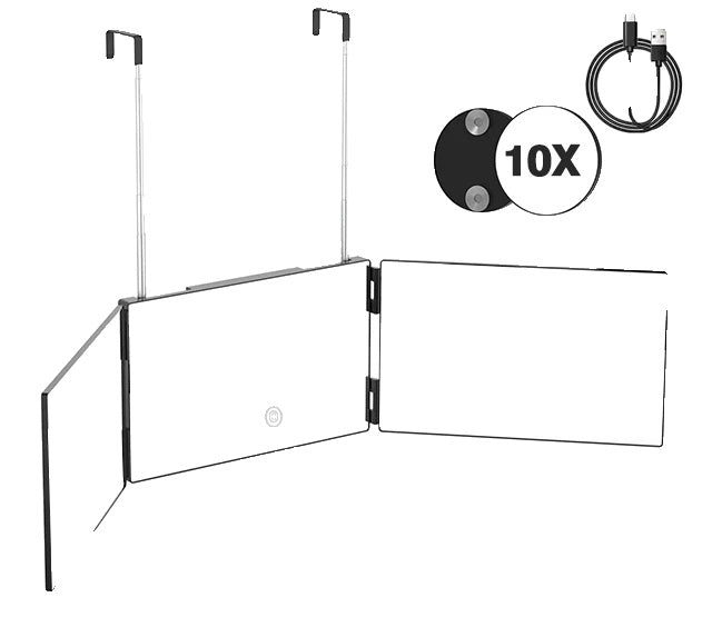 LED Light Mirror, Adjustable Height, 360° Rotation