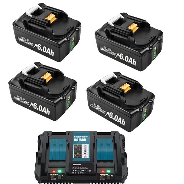 Makita 18V Batterij, 6Ah Capaciteit, Compatibel met BL1830/BL1860