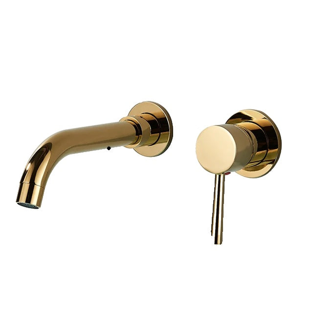 Bathroom Faucet, Brass Construction, Wall Mount Spout