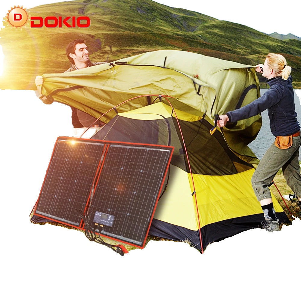 Portable Foldable Solar Panel, 18V 80W, 12V Controller