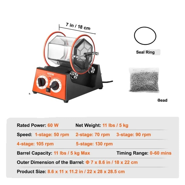 Jewelry Tumbler, Rotary Tumbler, Surface Polisher