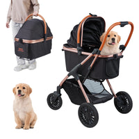 Pet Stroller, Foldable Design, Storage Basket