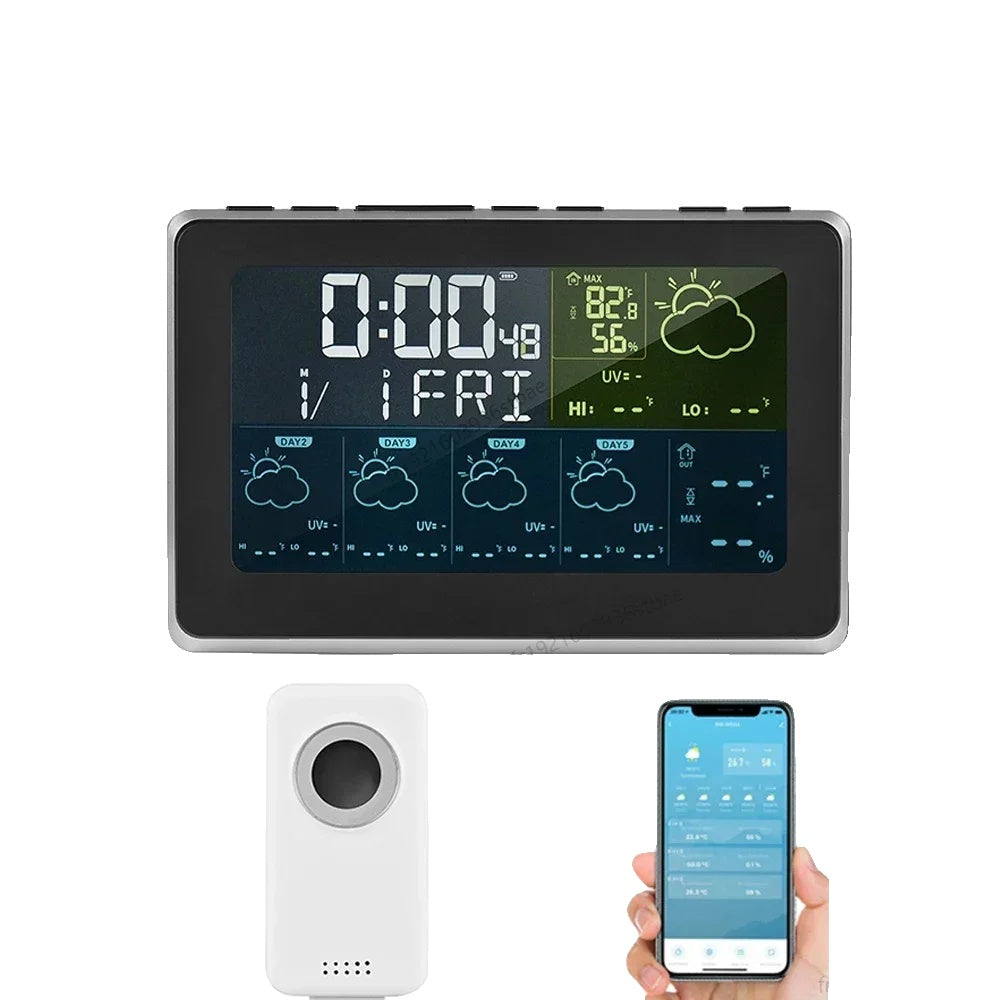 Slimme Weerstation, Groot LCD-scherm, Binnen-/Buitenthermometer