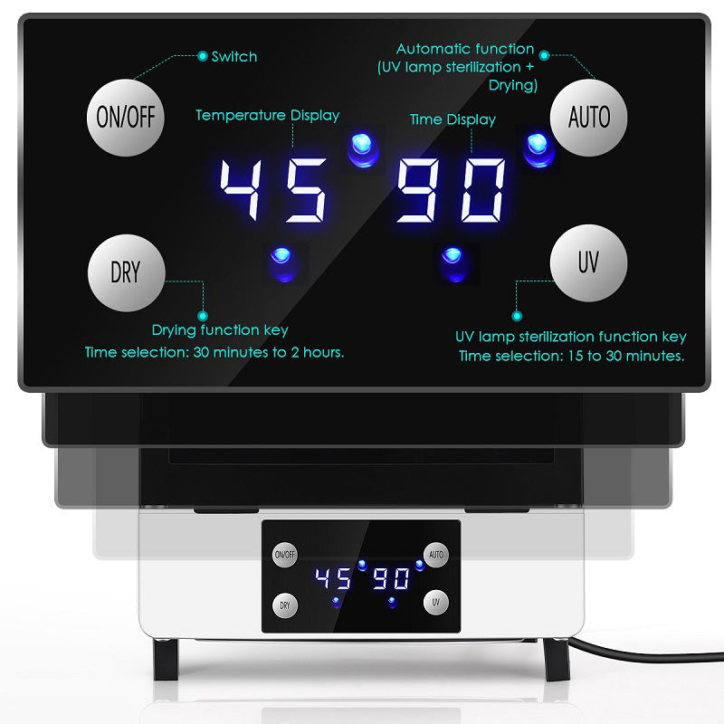 UV Sterilizer, Timer Function, LCD Smart Disinfection