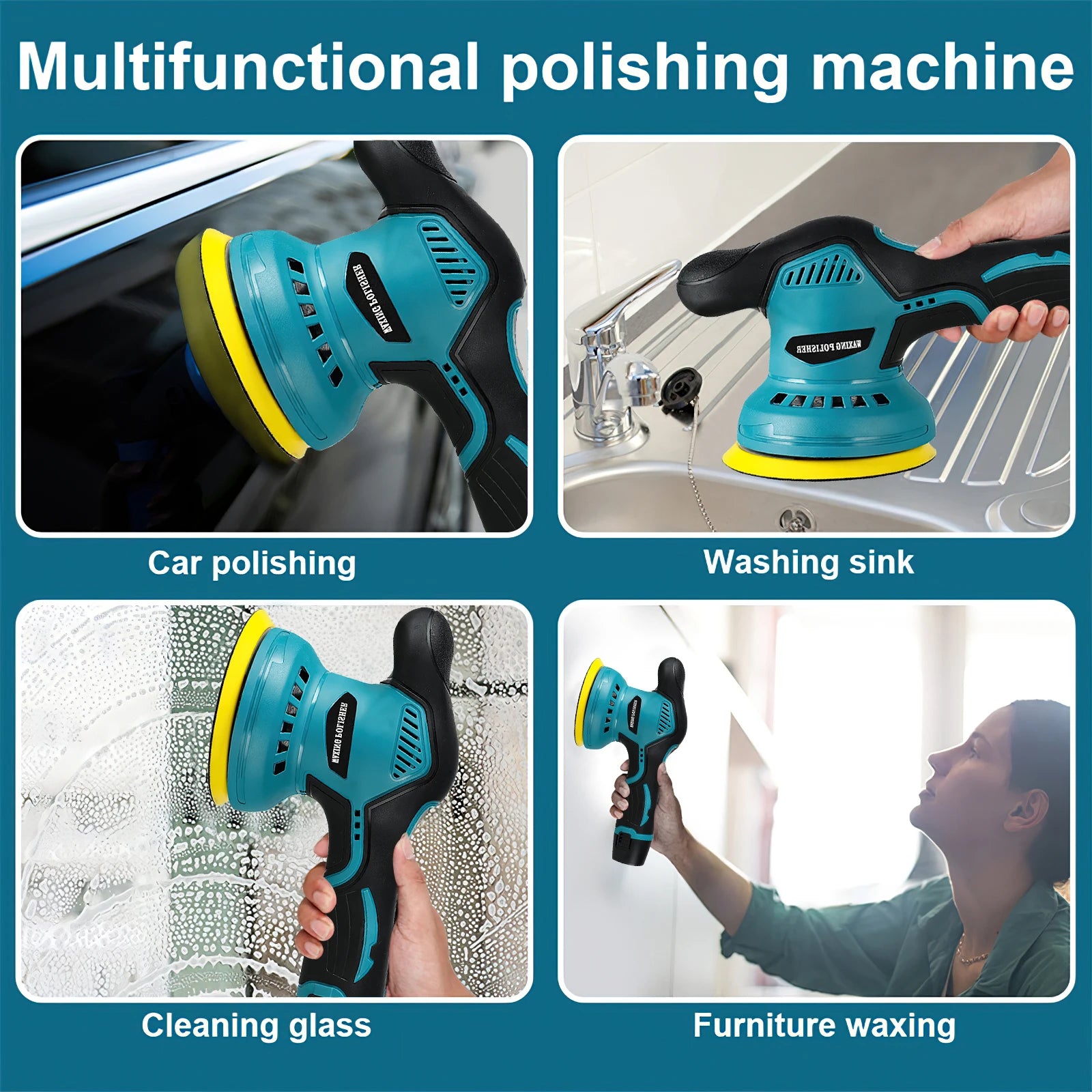 Car Polisher, 12V Cordless, 8 Gears