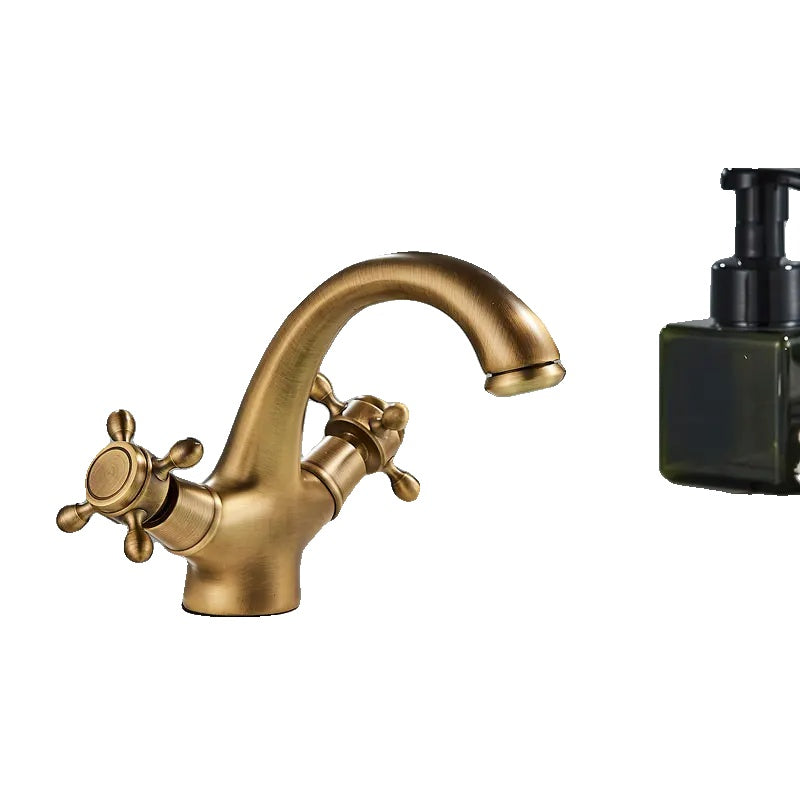 Bathroom Faucet, Antique Brass, Hot and Cold Water