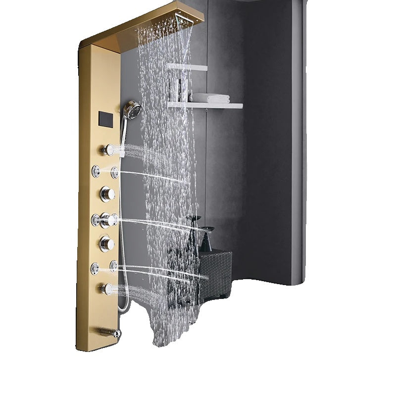 LED Shower Panel, Waterfall Rain Shower, SPA Massage Jet