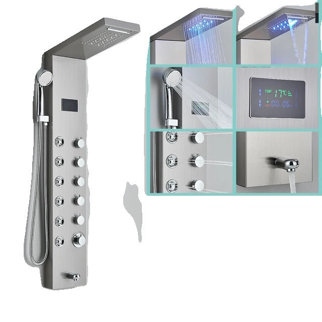 LED Shower Panel, Waterfall Rain Shower, SPA Massage Jet