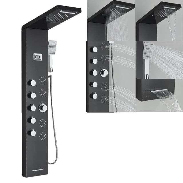 Shower Panel Tower System, Wall Mounted, Temperature Screen