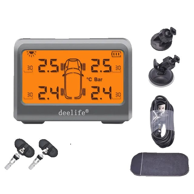 Solar TPMS, 4-wiel banden batterij vervangbare interne externe sensoren