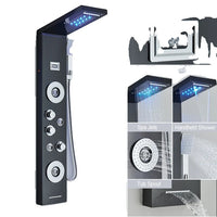 Shower Panel, LED Waterfall Rain Shower, Double Handle Mixer Tap