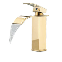 Basin Sink Faucet, Waterfall Design, Deck Mounted