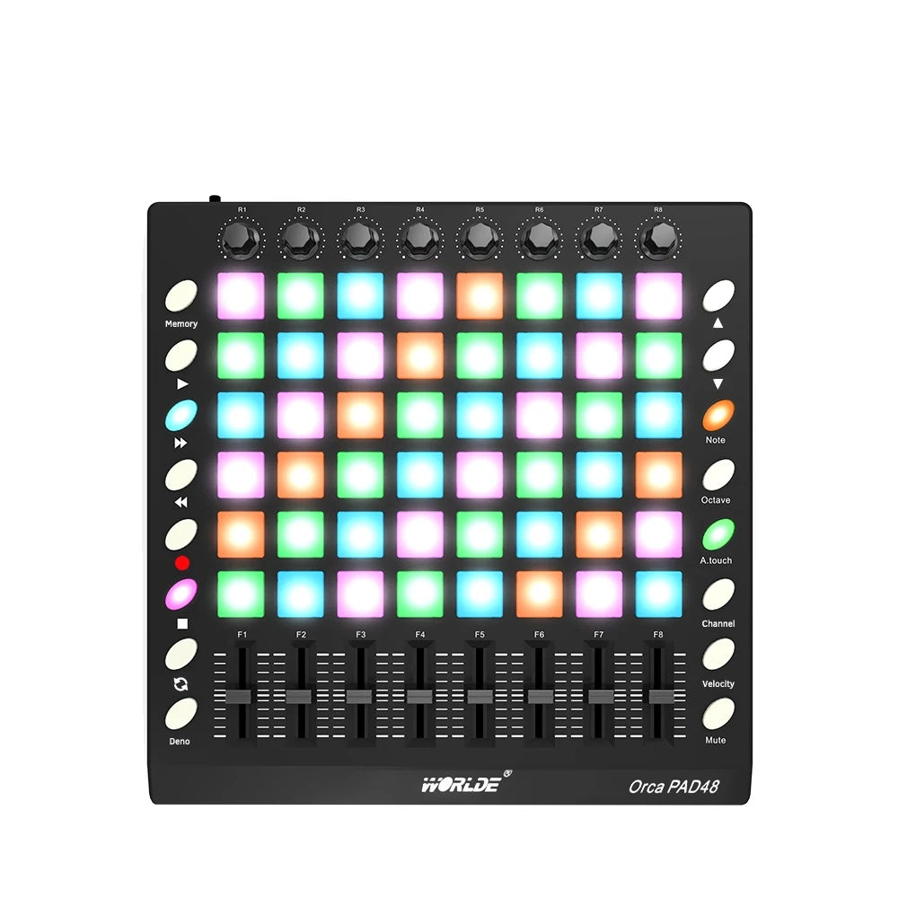 MIDI Drum Pad Controller, Portable, RGB Backlit Pads