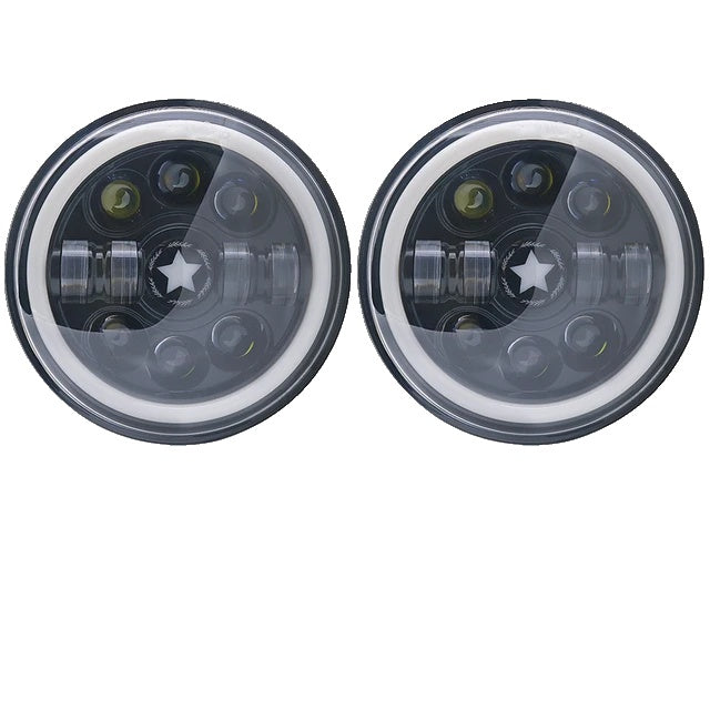 LED Headlight, High/Low Beam, Suitable for Jeep Wrangler Jk tj Cj Vaz 2121 Lada Niva 4X4