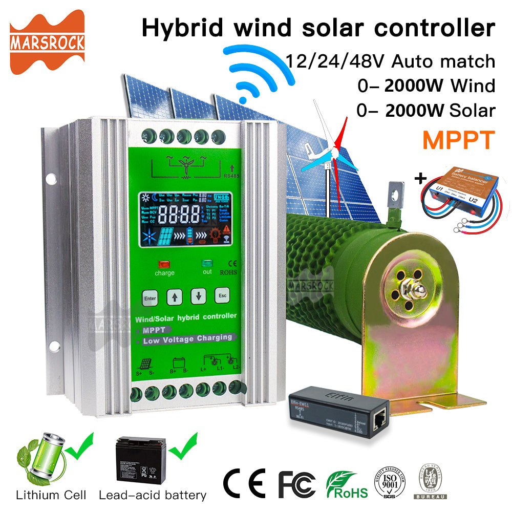 Wind Solar Hybrid Charge Controller, MPPT, Auto Voltage Detection