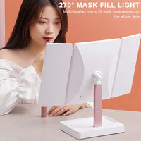 Vanity Mirror, LED Light, 3 Folding