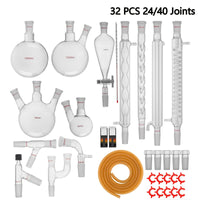 Laboratory Glassware Kit, 24/40 Joints, Borosilicate Glass