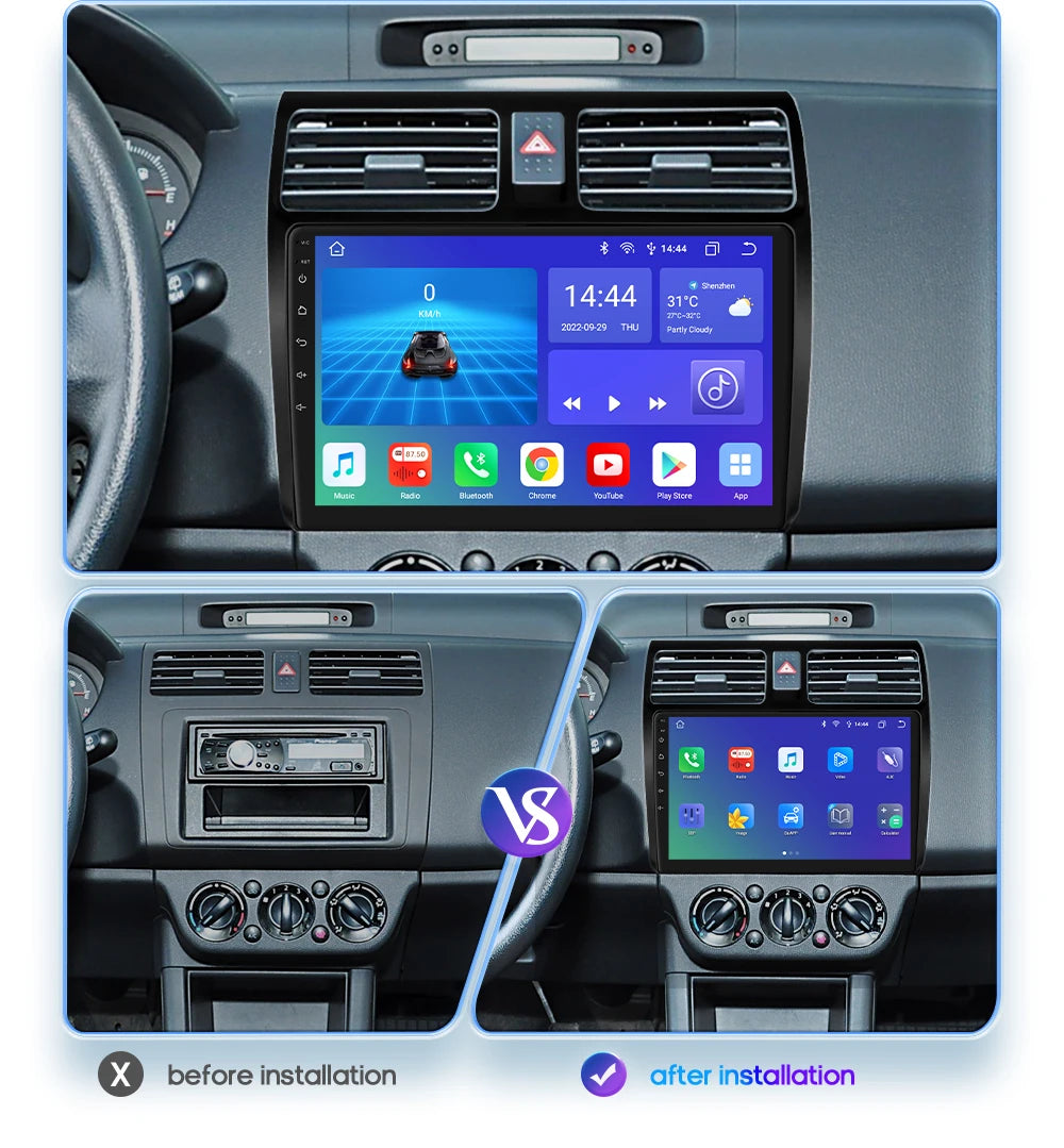 Car Radio Multimedia Player, Android 12, Navigation GPS