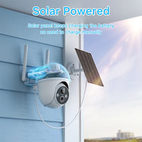 Solar Security Camera, 360° Coverage, Wireless & Waterproof