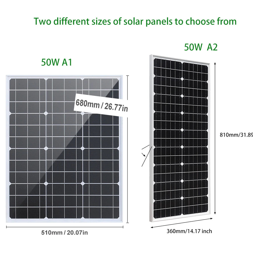 Solar Panel, 18V Monocrystalline Silicon, Waterproof