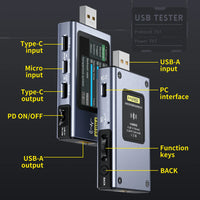 USB Tester, Snelle Oplaad Detectie, Capaciteitsmeting