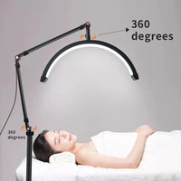 Half Moon LED Lash Lamp, Warm & Cool Light, Lash Extensions Lamp with Phone Holder