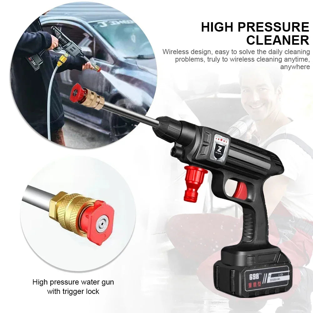 High Pressure Washer Gun, Wireless Operation, 30000mAh Battery