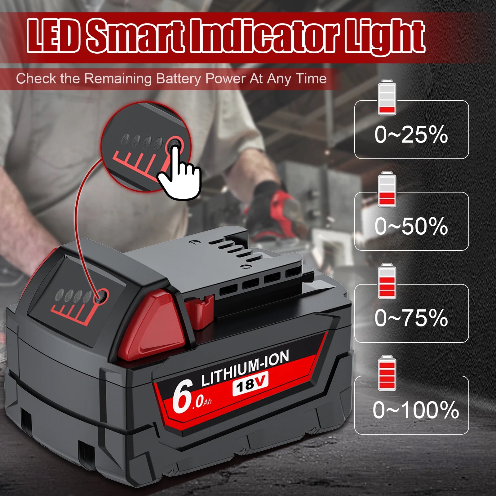 Milwaukee 18V Battery, High Capacity 90/60Ah, Compatible with M18 Tools