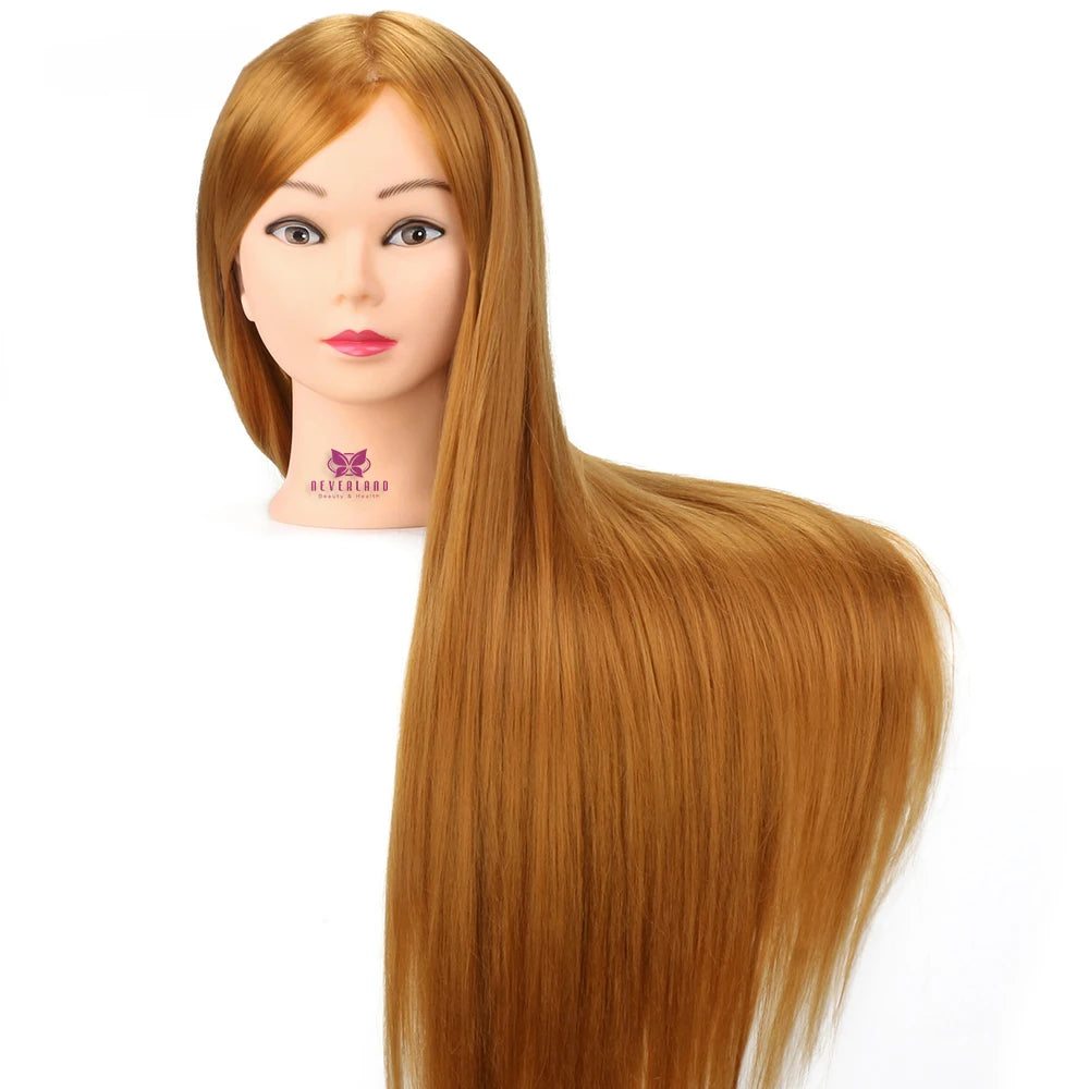 Mannequin Head, High Temperature Fiber, Long Brown Hairstyles