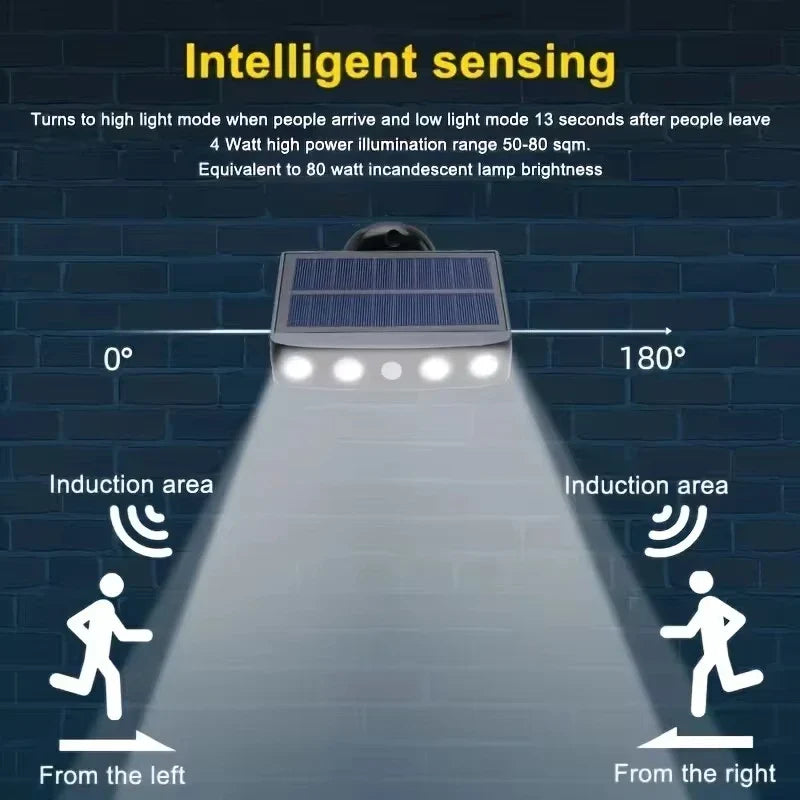 LumaVita Solarlicht | Mit Bewegungsmelder | 4 LED | Wetterfest & Kabellos 2