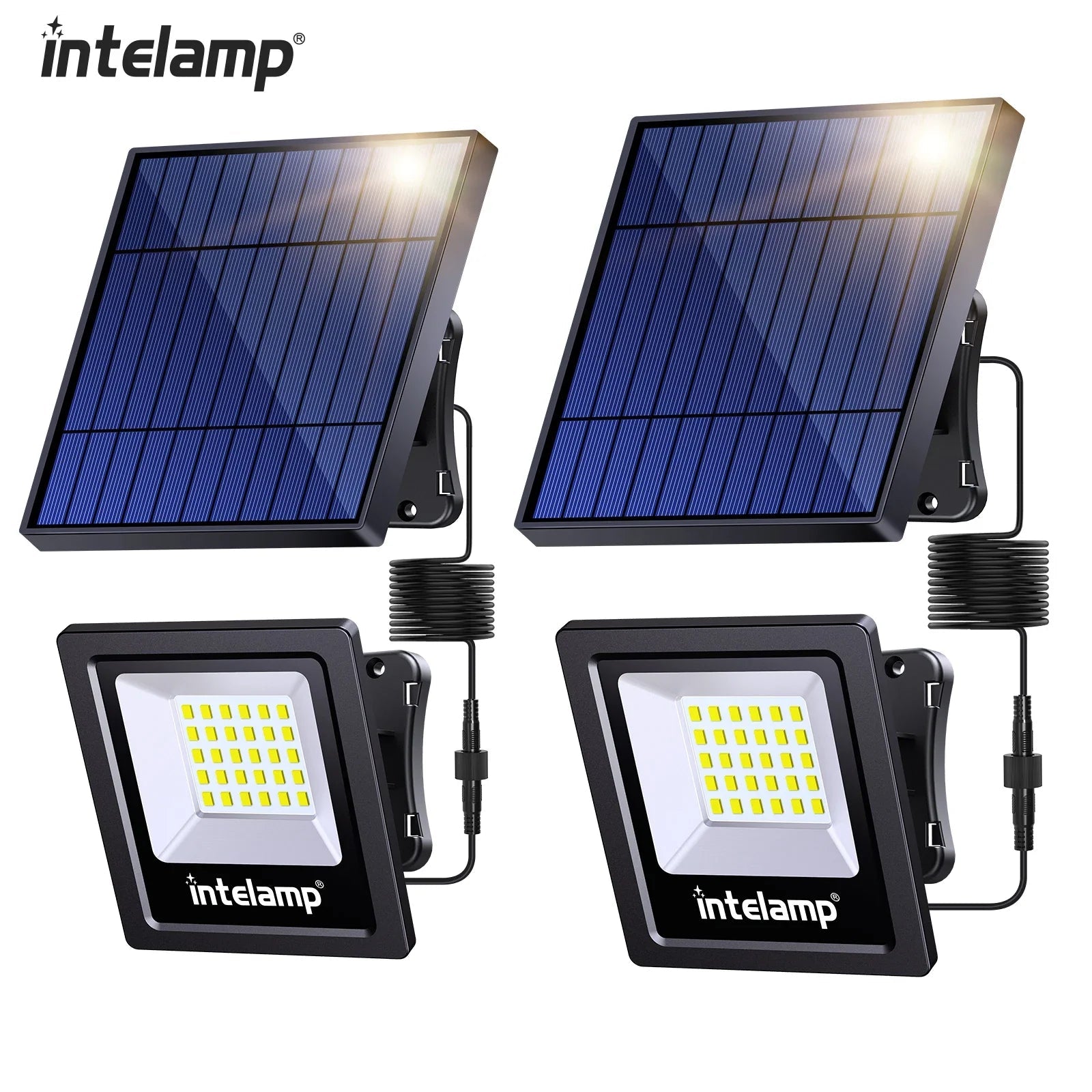 LumiMax Solar LED Strahler Set | 1200 Lumen | 2er Set | Wetterfest & Flexibel 0