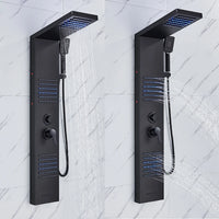 Shower Panel, LED Waterfall Rain Shower, Double Handle Mixer Tap