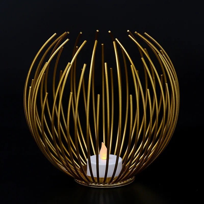 OrbGlo™ | Elevate your decor with the spherical metal candle holder! 3