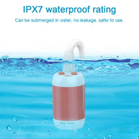 Portable Electric Shower Pump, IPX7 Waterproof, Rechargeable Battery Powered