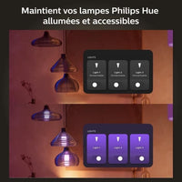 Philips Hue Wand schakelmodule, 2, wit pakket werkt met Alexa, Google Assistant en Apple Homekit