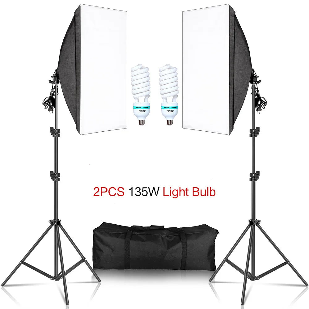 Photography Softbox, Continuous Light System, 2M Stand Tripod