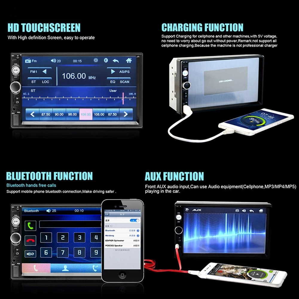 Auto stereo, Bluetooth-connectiviteit, aanraakschermweergave