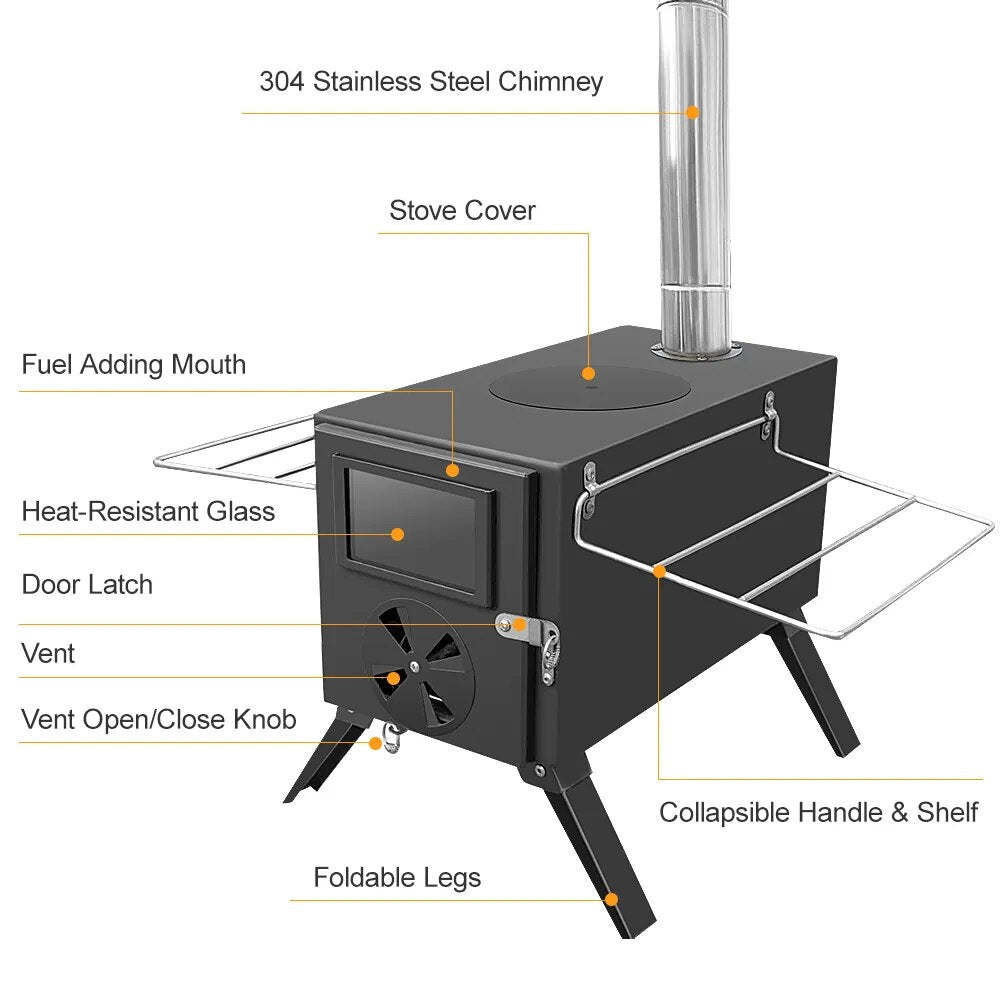 Wood Burning Stove, Portable, Foldable